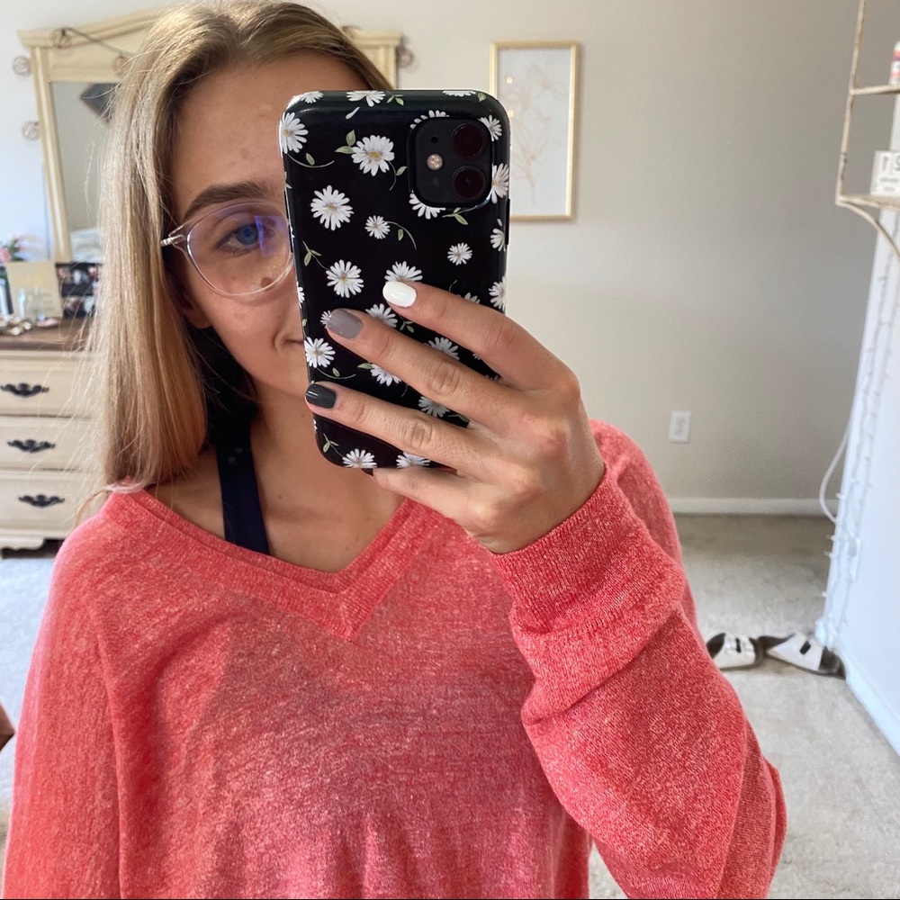 J CREW LARGE PINK VNECK SWEATER NWOT - Picture 5 of 8